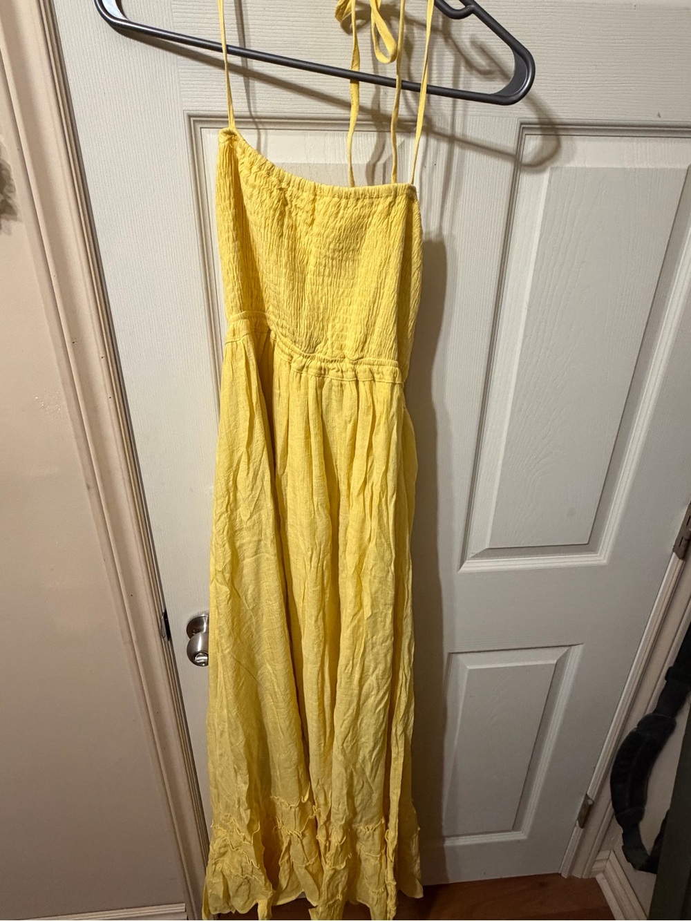Fashion Nova Yellow Halter Maxi Dress